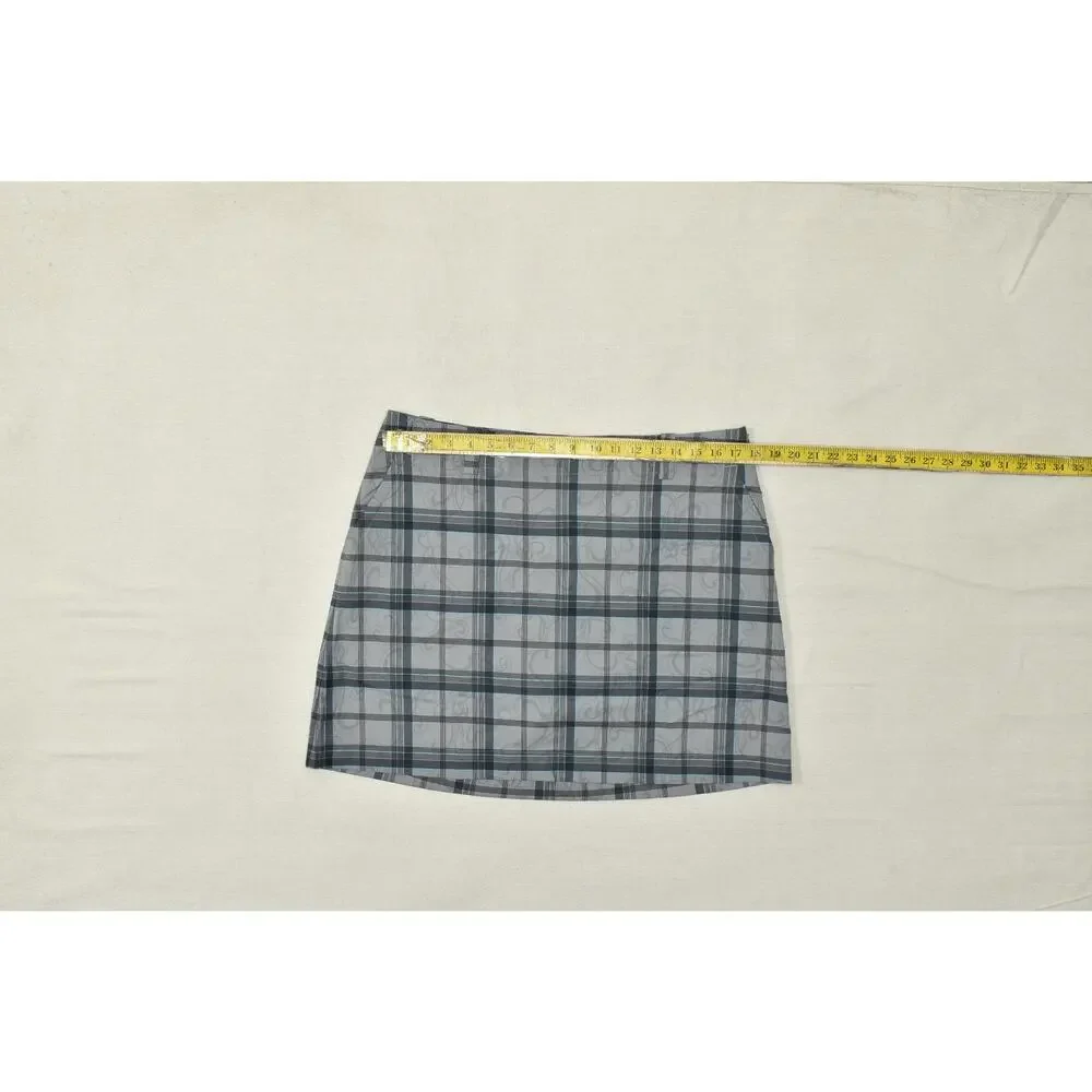 Nike Golf Dri-Fit Skort Size 14 Gray Plaid Swirl Pattern Active Athletic Golf